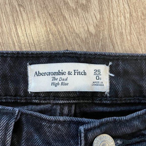 Abercrombie Dad Jeans Size 25 Washed Black - Picture 2 of 4